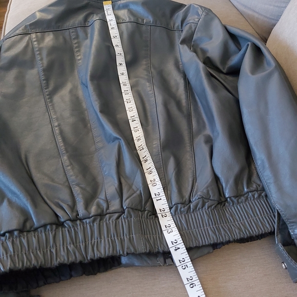 Mario Delfino vintage leather bomber jacket gray zip up moto biker - Picture 13 of 16